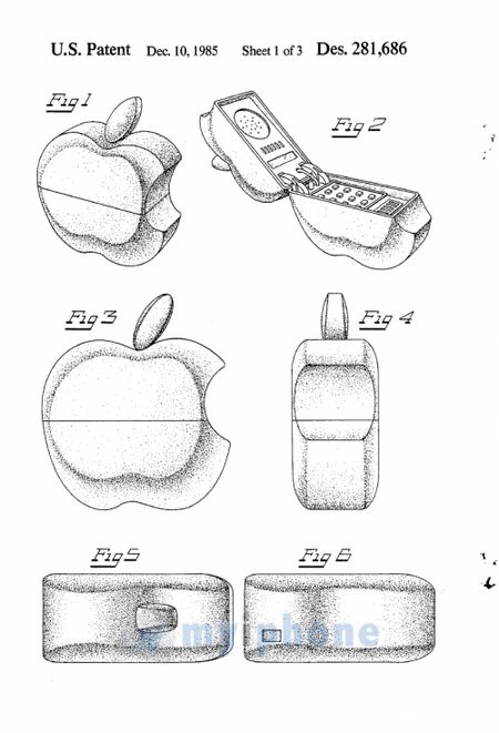 雷死人的1985年蘋果手機概念設(shè)計圖，居然也申請了專利